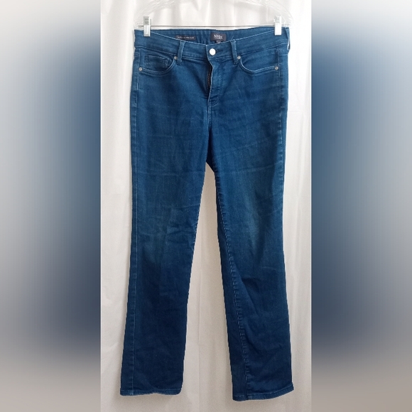 NYDJ High Rise Waist Whisker Marilyn Straight Jeans- Size:10 - Picture 2 of 9